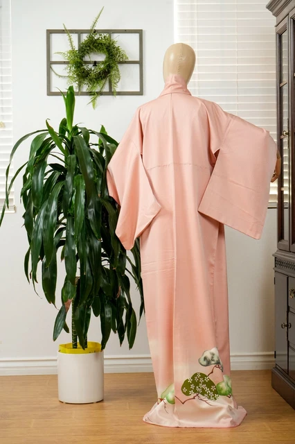 Dear Vanilla Japanese Silk Kimono Women's Robe Gown Authentic Japan Vintage Mint 10