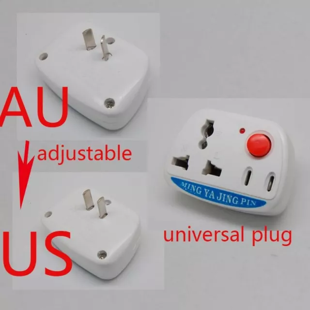 Universal UK EU AU to US/AU Plug Power AC Travel Adapter Converter on/off switch