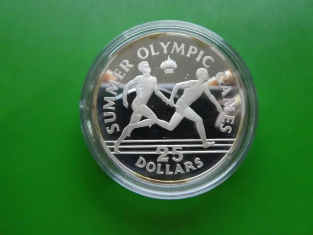 Jamaika, 25 Dollars, 1988, Olympiade - Läufer, Silber, PP