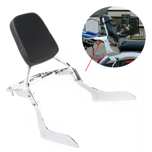 Steel Passenger Sissy Bar Back Rest Luggage Rack For Yamaha XVS1300A V Star 1300