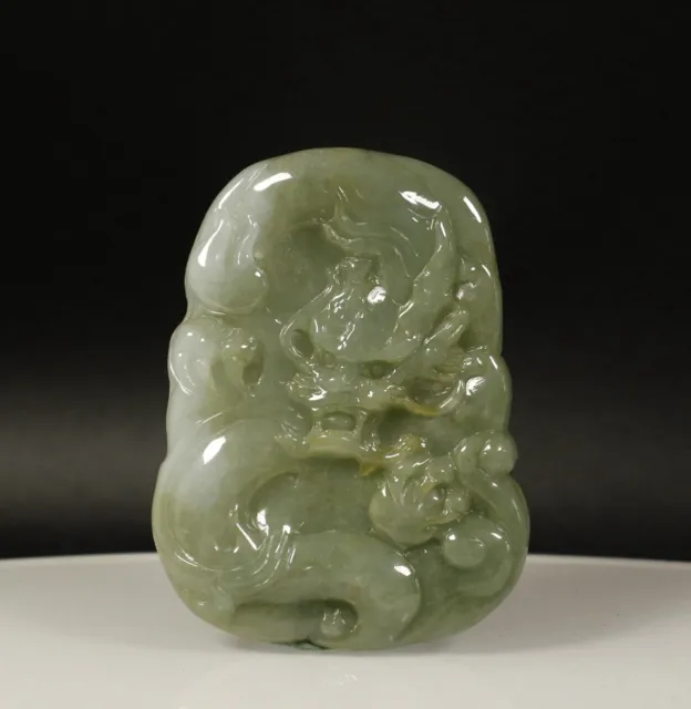 Certified Natural Genuine Type A Jadeite Jade FINE Pendant Dragon 龙 1289
