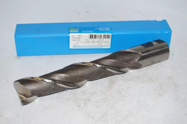 GREENFIELD 1-1/4" HSS 2 Flutes Extra Long Length End Mill Endmill 93994 USA