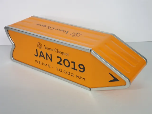 Veuve Clicquot Orange Champagne Collectable Arrow Tin Box Sign REIMS