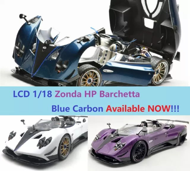 LCD models 1/18  Pagani Zonda HP Barchetta Diecast Super Car Gifts NEW In Stock