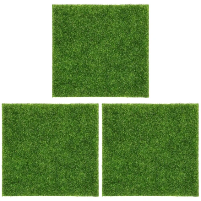 3 PIECES FLOORING Decor Grass Turf Garden Fake Realistic Bedding £8.69