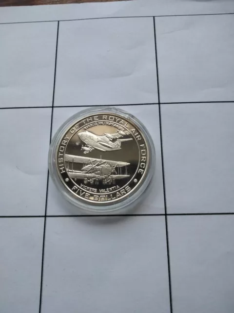 2008 Nauru $5 999 Silver Five Dollar coin features the Royal AirForce Airbus