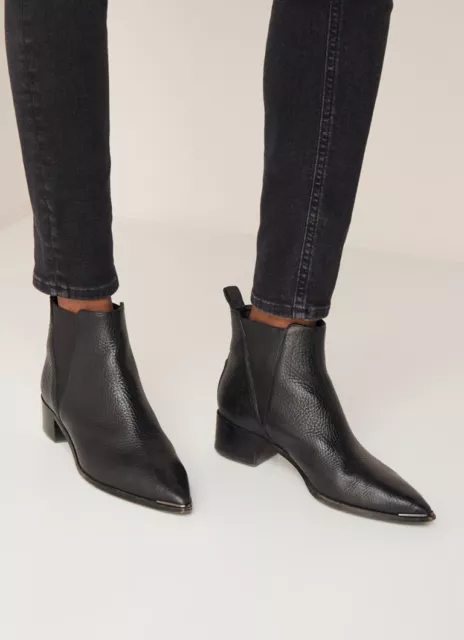 Acne Studios Jensen Boots In Grain Leather   Size 38 Black Made In Italy