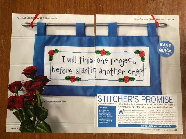 Stitchers Versprechen Kreuzstichkarte **aus einer Zeitschrift**