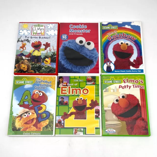 LOT OF 7 Dvds: Sesame St. & Elmo’s World DVDs- Tested Bundle W Bonus ...
