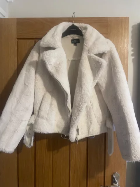 topshop faux fur biker jacket
