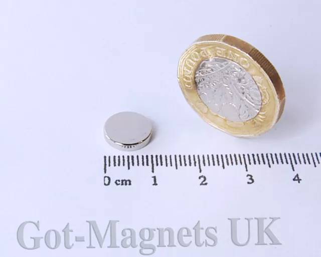 10x2 mm (N52) Neodymium Disc Magnet 10mm dia x 2mm (various pack sizes)