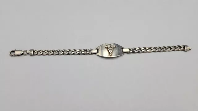 Vintage Sterling Silver Medical ID Bracelet w/ Personalized Engraving, 19.2 g Vintage Sterling Silver Medical ID Bracelet w/ Personalized Engraving, 19.2 g