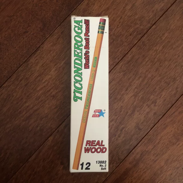 Vintage Dixon Ticonderoga Pencils 13882 Wood-Cased #2 Soft Made in USA RARE