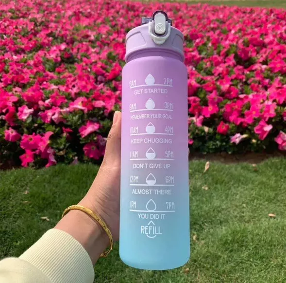 750ml Sports Water Bottle Gym Travel Drinking Leakproof With Straw BPA Free