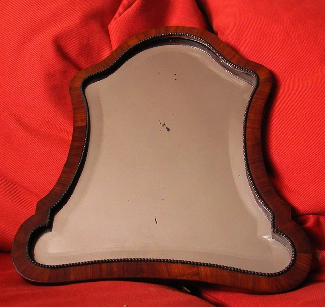 A Fine Antique 19th Century French Table Beveled Mirror With Metal &Wooden Frame