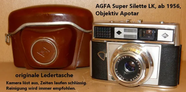 AGFA Super - Silette LK, ab 1956, Sucherkamera m. org. Ledertasche