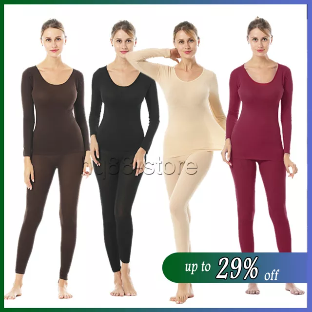 Ladies Thermal Underwear Top Long Sleeve T Shirt Vest Legging Bottom Winter Warm