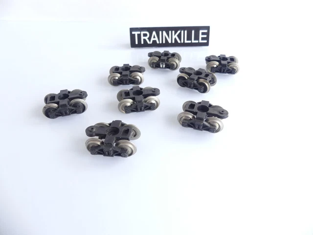 Lot De 8 Bogies Jouef Pour Wagon Train HO - Sans Attelage - Essieux En Plastique - Occasion