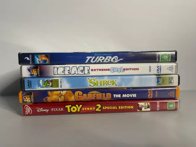 5 x Turbo Ice Age Shrek Garfield Toy Story 2 DVD Kids Movie Bundle Tracked Post 3