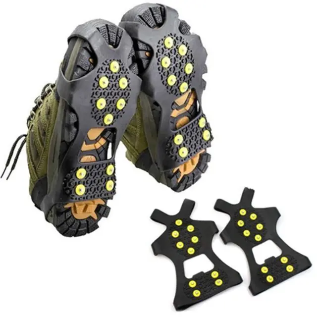 10 Spikes Ice Snow Grip Cleats Crampon Anti Slip Traction Walk Climbing Shoes