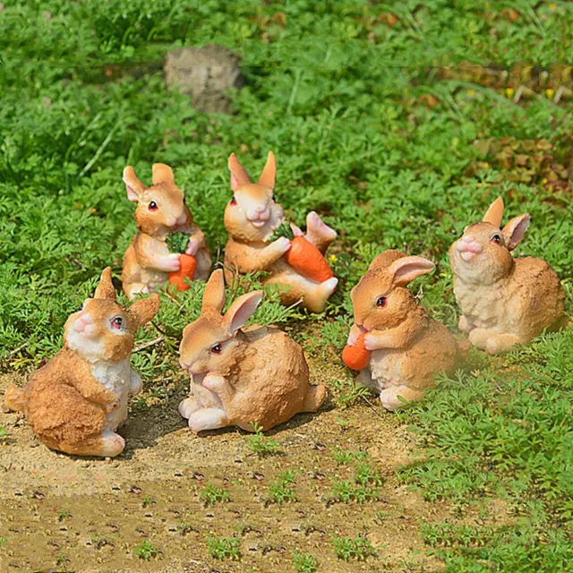 del giardino Figurine del coniglietto Conigli Statue di carota Scultura lepre