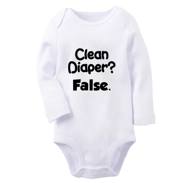 Clean Diaper False Funny Romper Baby Bodysuit Newborn Jumpsuit Kids Long Outfits