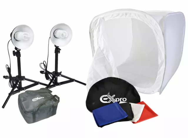 Ex-Pro Photographic Product Kit Pro180 Midi Day Light Set Lighting & 75cm Tent