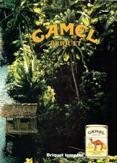 publicité Advertising  1022  1989   briquet tempete Camel