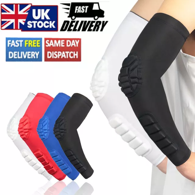 Padded Elbow Arm Sleeves for Basketball Football Volleyball Youth & Adult Size