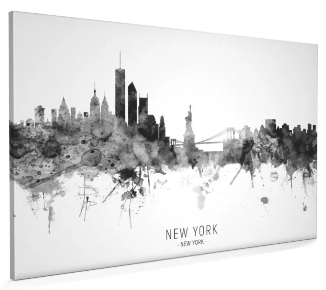 New York Skyline, Poster, Canvas or Framed Print, watercolour painting 23642