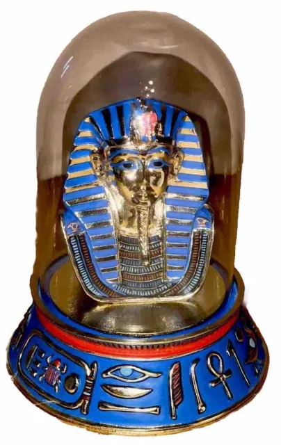 Vintage Franklin Mint Egyptian King Tutankhamun Mask w Dome 5" LE In Box