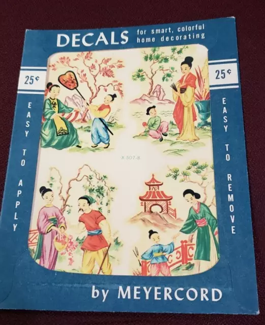 Calcomanías Meyercord Asian People mediados de siglo moderno álbum de recortes diario basura artesanía