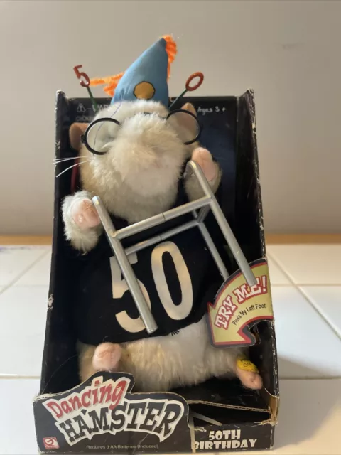Gemmy Dancing Hamster 50th Birthday Celebration 50 Getting Old NIB 2004 READ DIS