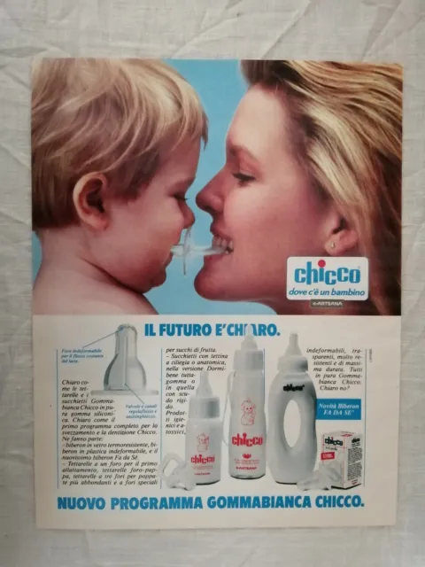 PUBBLICITA' ORIGINALE - ADVERTISING  WERBUNG BIBERON "CHICCO" del 1986