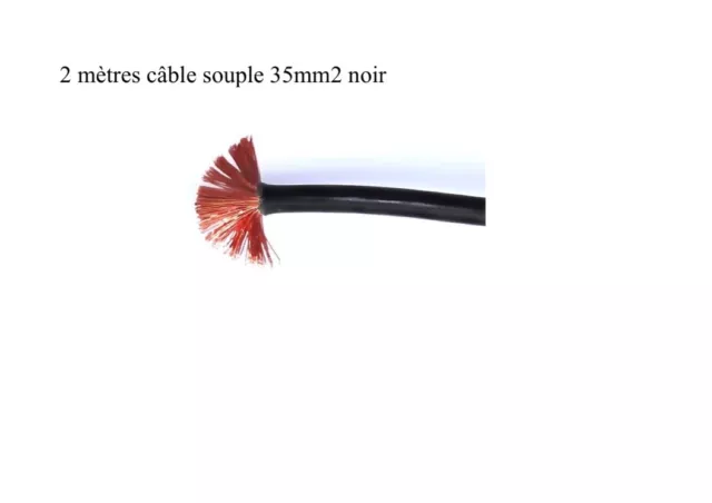 CABLE ELECTRIQUE EXTRA SOUPLE BATTERIE SOUDAGE NOIR 10 mm² - 5 METRES