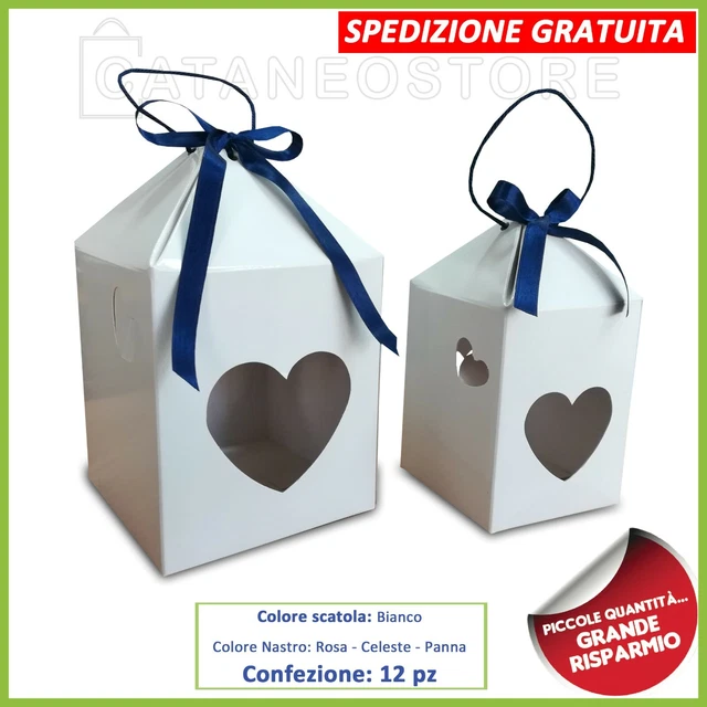 5 Pz Scatola per Confezione Regalo in Carta Avana a Forma di Lanterna
