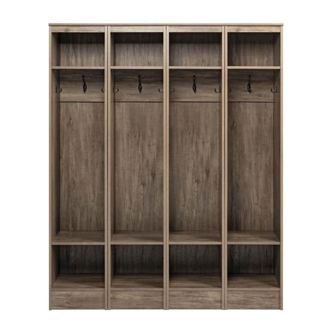 Prepac Narrow Hall Tree 72.5"H x 15.5"D Engineered Wood Drifted Gray (Set-Of-4)