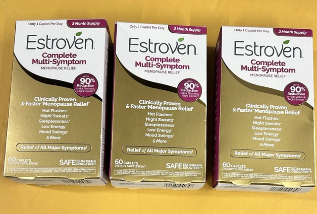 Estroven Complete Multi Symptom Menopause Relief 60 Cap Exp.3/24 + (Pack Of 3) Estroven Complete Multi Symptom Menopause Relief 60 Cap Exp.3/24 + (Pack Of 3)