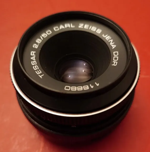 CARL ZEISS JENA DDR Objektiv Lens Tessar 2,8/50 M42 Vintage #116680