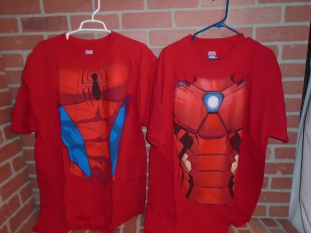 Spiderman & Iron Man Heavy Weight Mens Tshirt Lot  Adult 2Xl