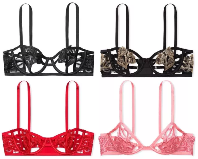 70 VICTORIAS SECRET Very Sexy Strappy Embroidered Open Cup Unlined Bra 24.75 PicClick
