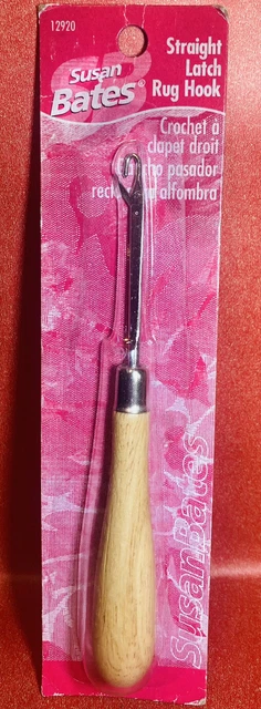 Gancho de cierre recto Susan Bates 12920 6,25" mango de madera totalmente nuevo en paquete