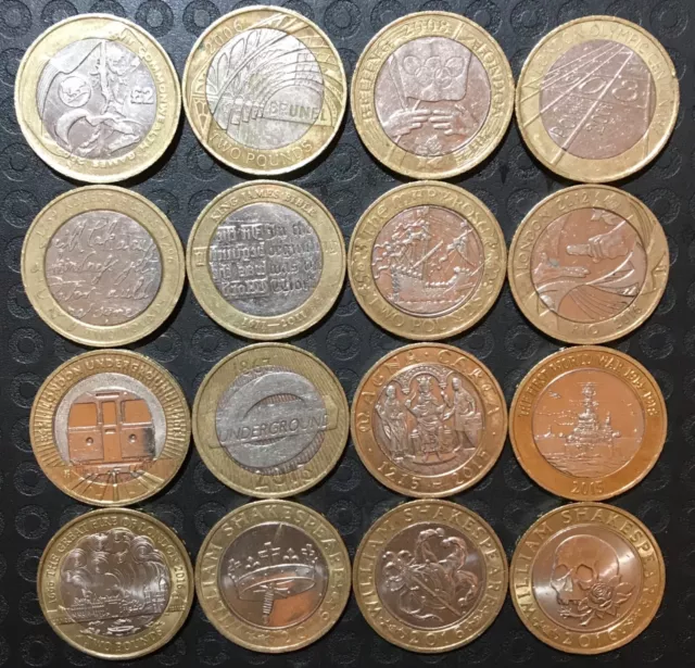 Britische £ 2 Zwei-Pfund-Münzen 1999 - 2016 zirkulierten die abgebildeten und mehr!!