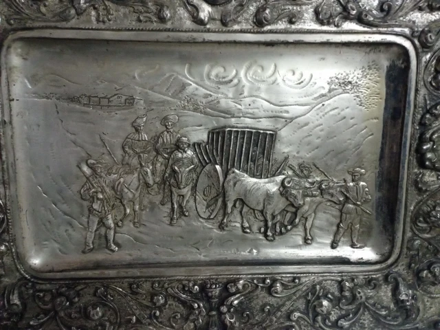 Cuadro 35x48 Cobre Plateado Don Quijote Repujado 2
