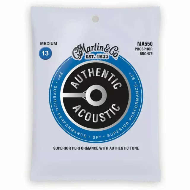 Martin Authentic Acoustic SP Guitar Strings Phosphor Bronze MA550 .013-.056