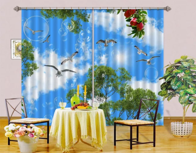 3D Sky Bubble Apple ZHUA099 Photo Curtain Window Blockout Fabric Amy 2023