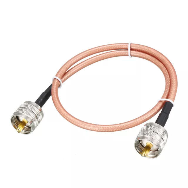 RF Câble Coaxial Coax Fil RG-142, PL-259 UHF Mâle à PL-259 UHF Mâle 50cm