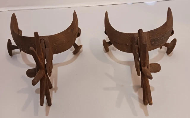 Vintage Western Cowboy Rusty Boot Spurs 8 pt. rowels Look Hand Forged