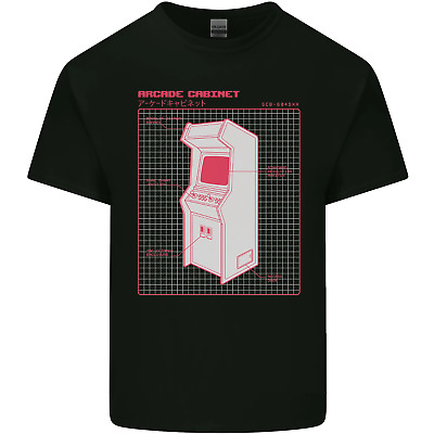 Retro Arcade Game Cabinet Gaming Gamer Mens Cotton T-Shirt Tee Top