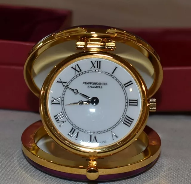Staffordshire Enamels Par for the Course Golf Travel Alarm Handpainted on Copper